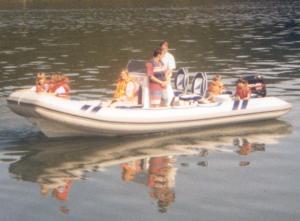 Martin family in boat 98