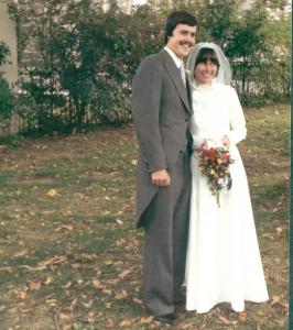 P J wedding couple